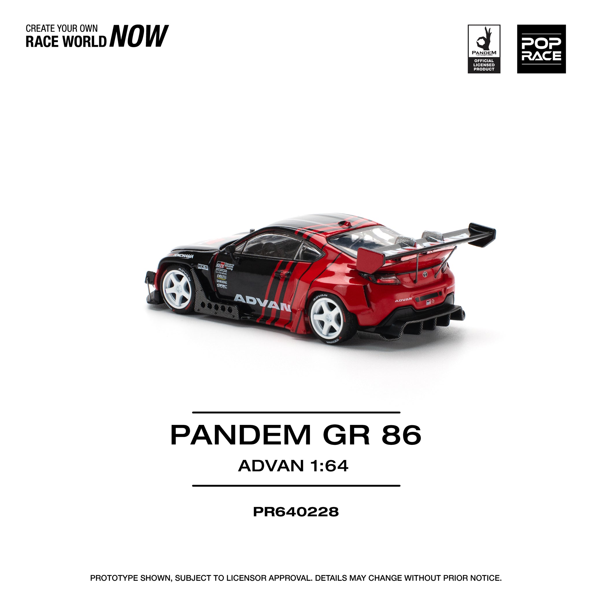1:64 Toyota GR86 PANDEM -- ADVAN -- Pop Race