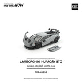 (Pre-Order) 1:64 Lamborghini Huracan STO -- Grigio Acheso Matte (Grey) -- Pop Race