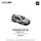 1:64 Toyota GR86 PANDEM -- Silver/Black -- Pop Race