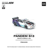 (Pre-Order) 1:64 Nissan Silvia S13 PANDEM -- White/Purple -- Pop Race