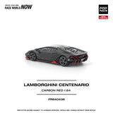 (Pre-Order) 1:64 Lamborghini Centenario -- Carbon/Red -- Pop Race