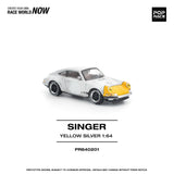 (Pre-Order) 1:64 Porsche 911 by Singer -- SCCS Homage - Yellow/Silver -- Pop Race