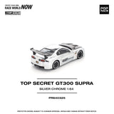 (Pre-Order) 1:64 Toyota Supra (A80) TOP SECRET GT300 -- Chrome Silver -- Pop Race
