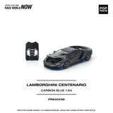 (Pre-Order) 1:64 Lamborghini Centenario -- Carbon / Blue -- Pop Race