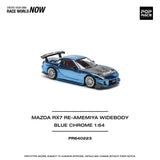 1:64 Mazda RX-7 (FD3S) RE-AMEMIYA Widebody -- Blue Chrome -- Pop Race
