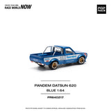 1:64 Datsun 620 Ute PANDEM -- Blue/White Toyo Tires -- Pop Race