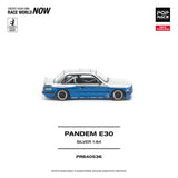 (Pre-Order) 1:64 BMW E30 PANDEM -- Silver/Blue -- Pop Race