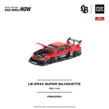(Pre-Order) 1:64 Nissan LB-ER34 Super Silhouette Skyline -- #5 Red/Black -- Pop Race