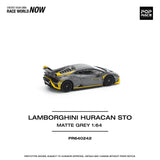 1:64 Lamborghini Huracan STO -- Matte Grey w/Yellow Accents -- Pop Race