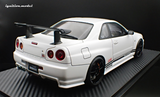 1:18 Nissan Skyline R34 GT-R TOP SECRET -- White -- Ignition Model IG3642