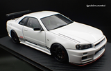 1:18 Nissan Skyline R34 GT-R TOP SECRET -- White -- Ignition Model IG3642