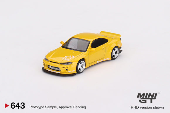 1:64 Nissan Silvia (S15) Rocket Bunny -- Bronze Yellow -- Mini GT