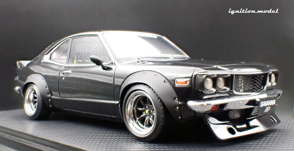 1:18 Mazda RX3 Savanna (S124A) Semi Works -- Black -- Ignition Model I 1:18 Mazda RX3 Savanna (S124A) Semi Works -- Black -- Ignition Model I