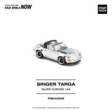 (Pre-Order) 1:64 Singer Targa "Porsche 911" -- Silver Chrome -- Pop Race