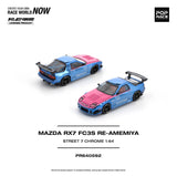 (Pre-Order) 1:64 Mazda RX7 (FC3S) RE-AMEMIYA Widebody -- Pink/Blue Chrome -- Pop Race