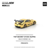 (Pre-Order) 1:64 Toyota Supra (A80) TOP SECRET GT300 -- Chrome Gold -- Pop Race PR640274