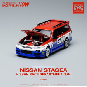 1:64 Nissan Stagea w/R34 GTR Skyline Front -- Race Department BRE -- Pop Race