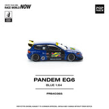 (Pre-Order) 1:64 Honda Civic EG6 Pandem -- Sunoco Blue/Yellow -- Pop Race