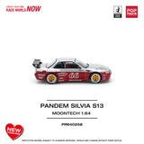 (Pre-Order) 1:64 Nissan Silvia S13 PANDEM -- Moontech Red/Silver -- Pop Race