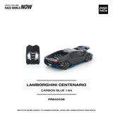 (Pre-Order) 1:64 Lamborghini Centenario -- Carbon / Blue -- Pop Race
