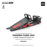 (Pre-Order) 1:64 Mitsubishi Fuso Flatbed Transporter PANDEM -- ADVAN -- Pop Race