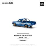 1:64 Datsun 620 Ute PANDEM -- Blue/White Toyo Tires -- Pop Race