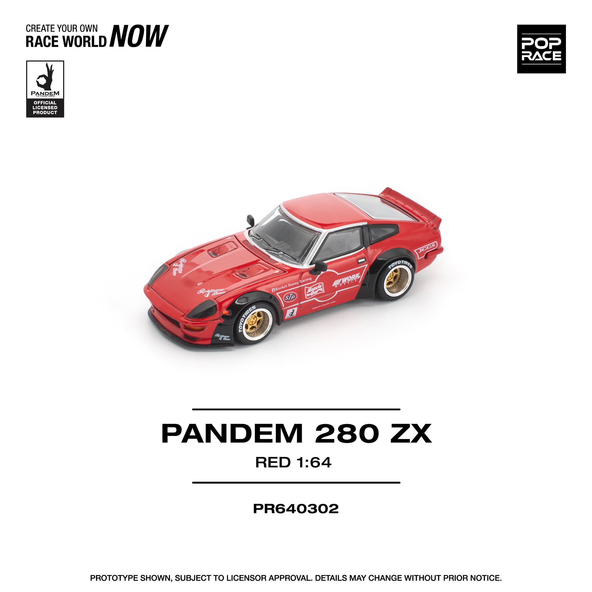 Pre-Order) 1:64 Nissan Fairlady 280ZX PANDEM -- Red -- Pop Race