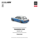 (Pre-Order) 1:64 BMW E30 PANDEM -- Silver/Blue -- Pop Race