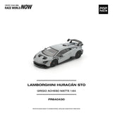 (Pre-Order) 1:64 Lamborghini Huracan STO -- Grigio Acheso Matte (Grey) -- Pop Race