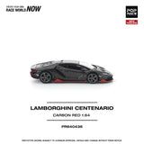 (Pre-Order) 1:64 Lamborghini Centenario -- Carbon/Red -- Pop Race