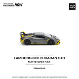 1:64 Lamborghini Huracan STO -- Matte Grey w/Yellow Accents -- Pop Race