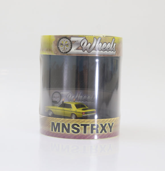 (Pre-Order) 1:64 MNSTRXY - Yellow -- Ford XY Falcon -- Oz Wheels (Skid Cylinder)