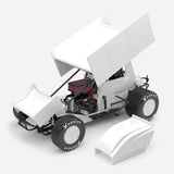 (Pre-Order) 1:18 Sprintcar -- Plain Body Gloss White -- Authentic Collectables