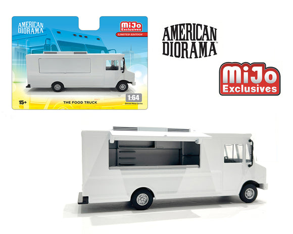 (Pre-Order) 1:64 Food Truck - Plain White -- American Diorama AD-70200MJ