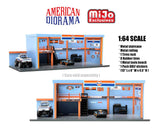 1:64 Garage Diorama w/Gulf Oil Stickers -- American Diorama