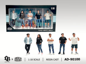 (Pre-Order) 1:18 Figurine Set "Team Liberty Walk" -- American Diorama AD-90100
