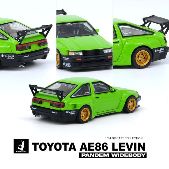 (Pre-Order) 1:64 Toyota AE86 Levin Pandem Rocket Bunny -- Lime Green -- INNO64