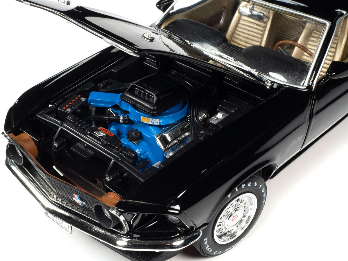 1:18 1969 Ford Mustang GT 2+2 -- Raven Black -- American Muscle