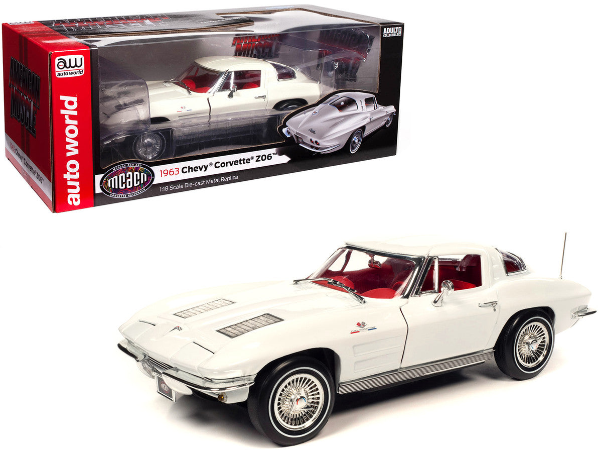 1:18 1963 Chevrolet Corvette Stingray -- White -- American Muscle