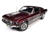 1:18 1967 Ford Mustang 2+2 GT -- Vintage Burgundy -- American Muscle