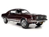 1:18 1967 Ford Mustang 2+2 GT -- Vintage Burgundy -- American Muscle