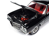 1:18 1970 Chevrolet Chevelle Hardtop -- Tuxedo Black -- American Muscle