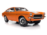 1:18 1973 Chevrolet Vega GT -- Bright Orange w/ White Stripes -- American Muscle