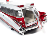1:18 1959 Cadillac Eldorado Ambulance -- Red/White -- Auto World