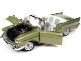 1:18 1957 Chevrolet Bel Air Convertible -- Laurel Green Metallic -- Auto World