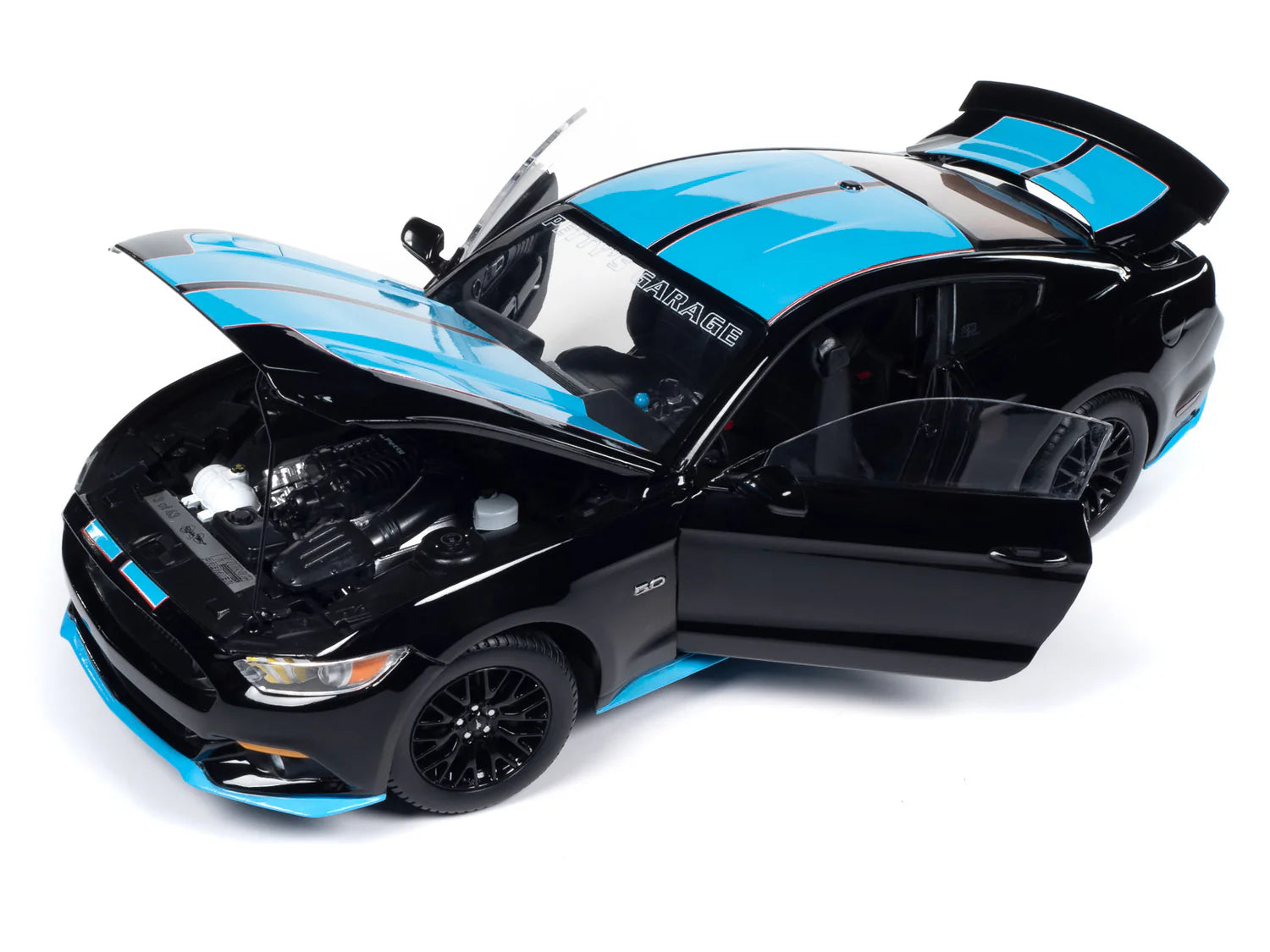 1:18 2016 Ford Mustang Petty's Garage -- Black w/Petty Blue Stripe --