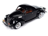 1:18 1937 Lincoln Zephyr -- Gloss Black wth Red Interior -- Auto World