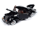 1:18 1937 Lincoln Zephyr -- Gloss Black wth Red Interior -- Auto World