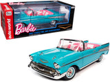 1:18 1957 Chevrolet Bel Air Convertible -- Barbie Aqua Blue -- Auto World