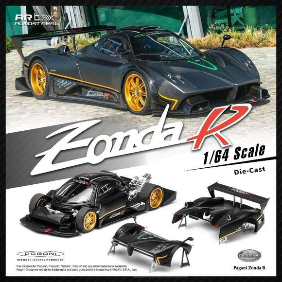 (Pre-Order) 1:64 Pagani Zonda R -- Carbon Fibre Black -- Motorhelix